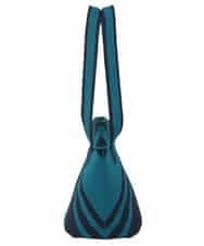 RP5FD10090 HIROKO BIS(ヒロコ ビス) ランダムストライプニットバッグ ブルー