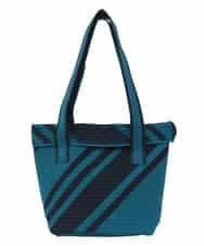 RP5FD10090 HIROKO BIS(ヒロコ ビス) ランダムストライプニットバッグ ブルー