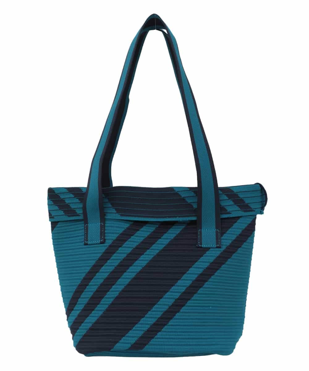 RP5FD10090 HIROKO BIS(ヒロコ ビス) ランダムストライプニットバッグ ブルー