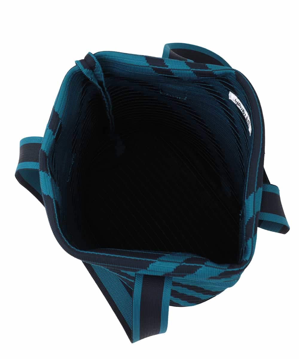 RP5FD10090 HIROKO BIS(ヒロコ ビス) ランダムストライプニットバッグ ブルー