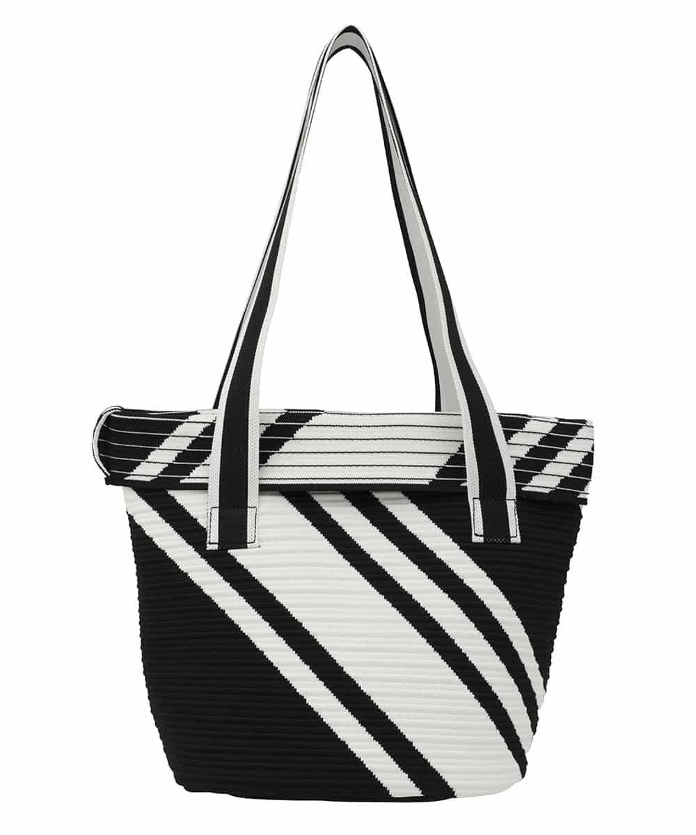 RP5FD10090 HIROKO BIS(ヒロコ ビス) ランダムストライプニットバッグ ブラック