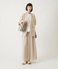 RP5GE09140 HIROKO BIS(ヒロコ ビス) ストライプワイドトートバッグ ブラック