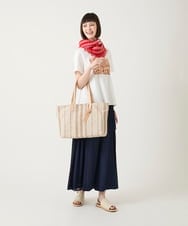 RP5GE09140 HIROKO BIS(ヒロコ ビス) ストライプワイドトートバッグ ブラック