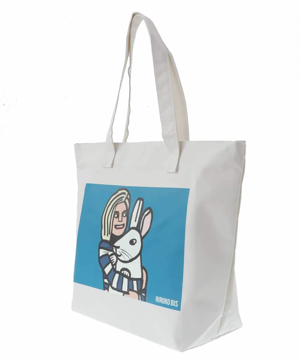 RP5LQ03050 HIROKO BIS(ヒロコ ビス) アートプリントキャンバストート アイボリー