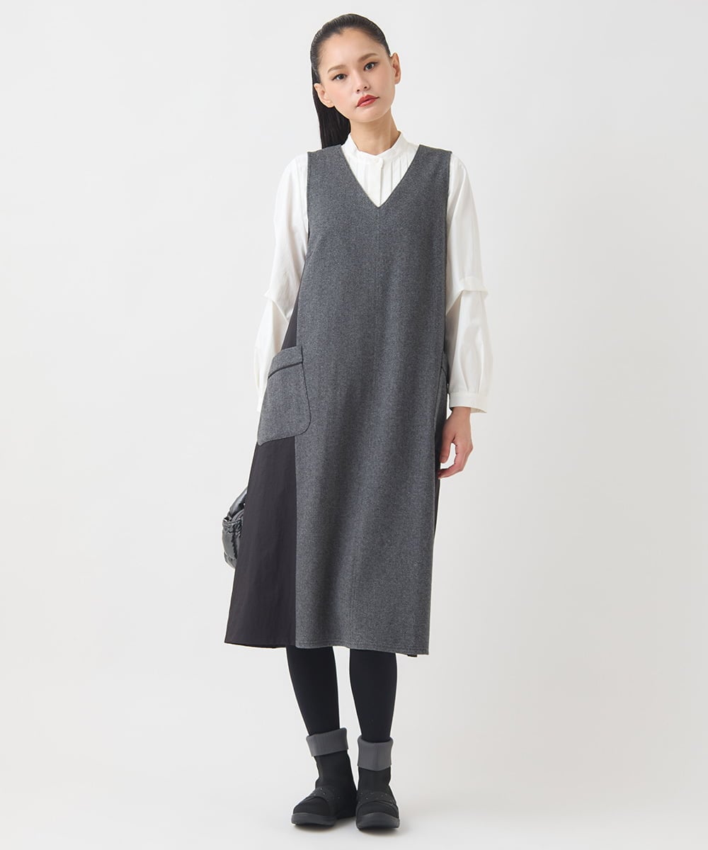 RP6AD11180 HIROKO BIS(ヒロコ ビス) スタッズテープニットブーツ グレー