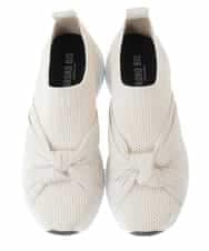 RP6DD13190 HIROKO BIS(ヒロコ ビス) ノットデザインニットスニーカー アイボリー