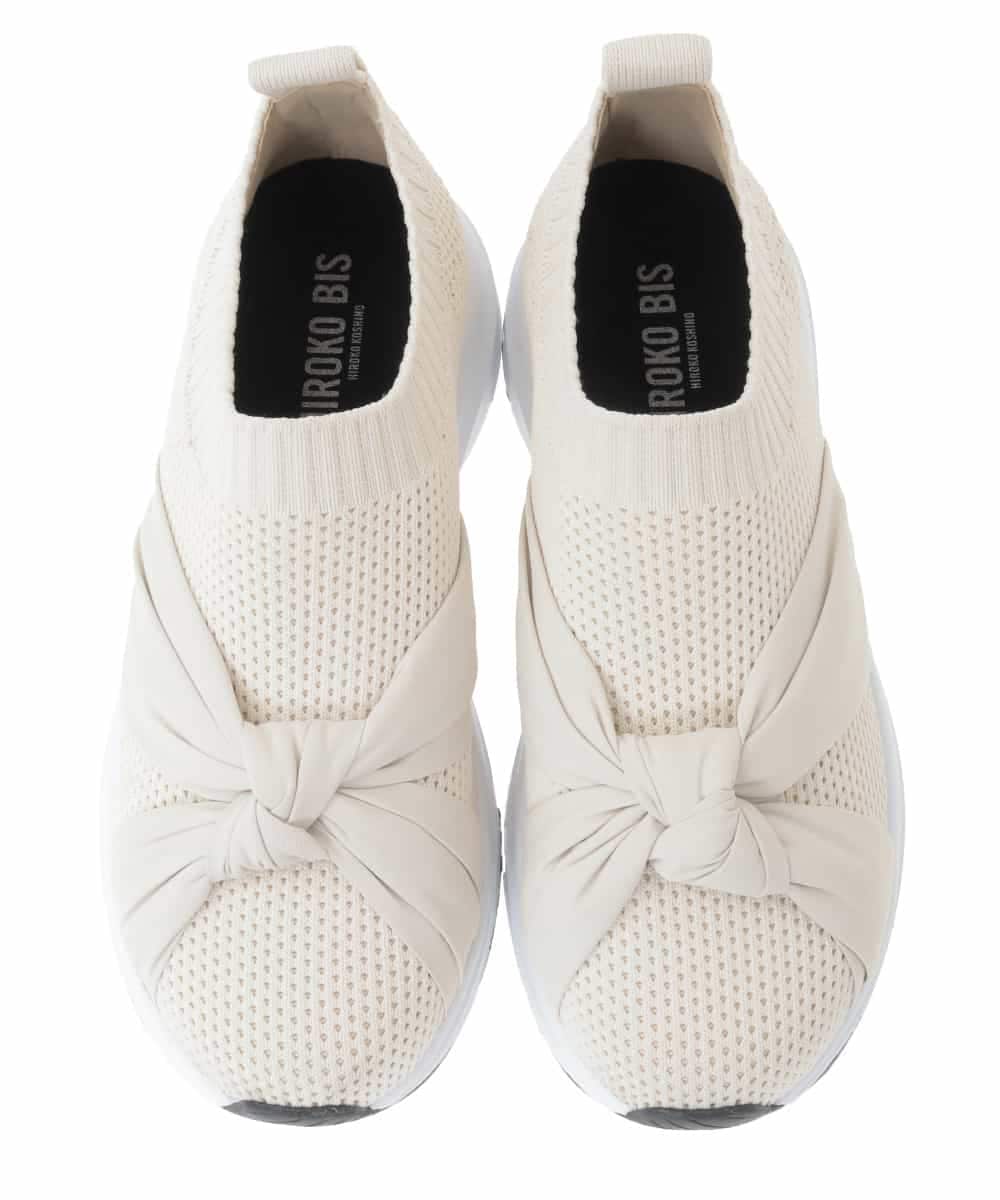 RP6DD13190 HIROKO BIS(ヒロコ ビス) ノットデザインニットスニーカー アイボリー