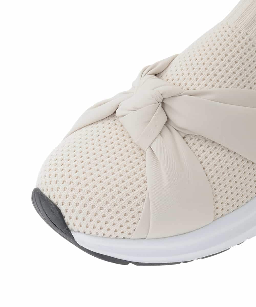 RP6DD13190 HIROKO BIS(ヒロコ ビス) ノットデザインニットスニーカー アイボリー