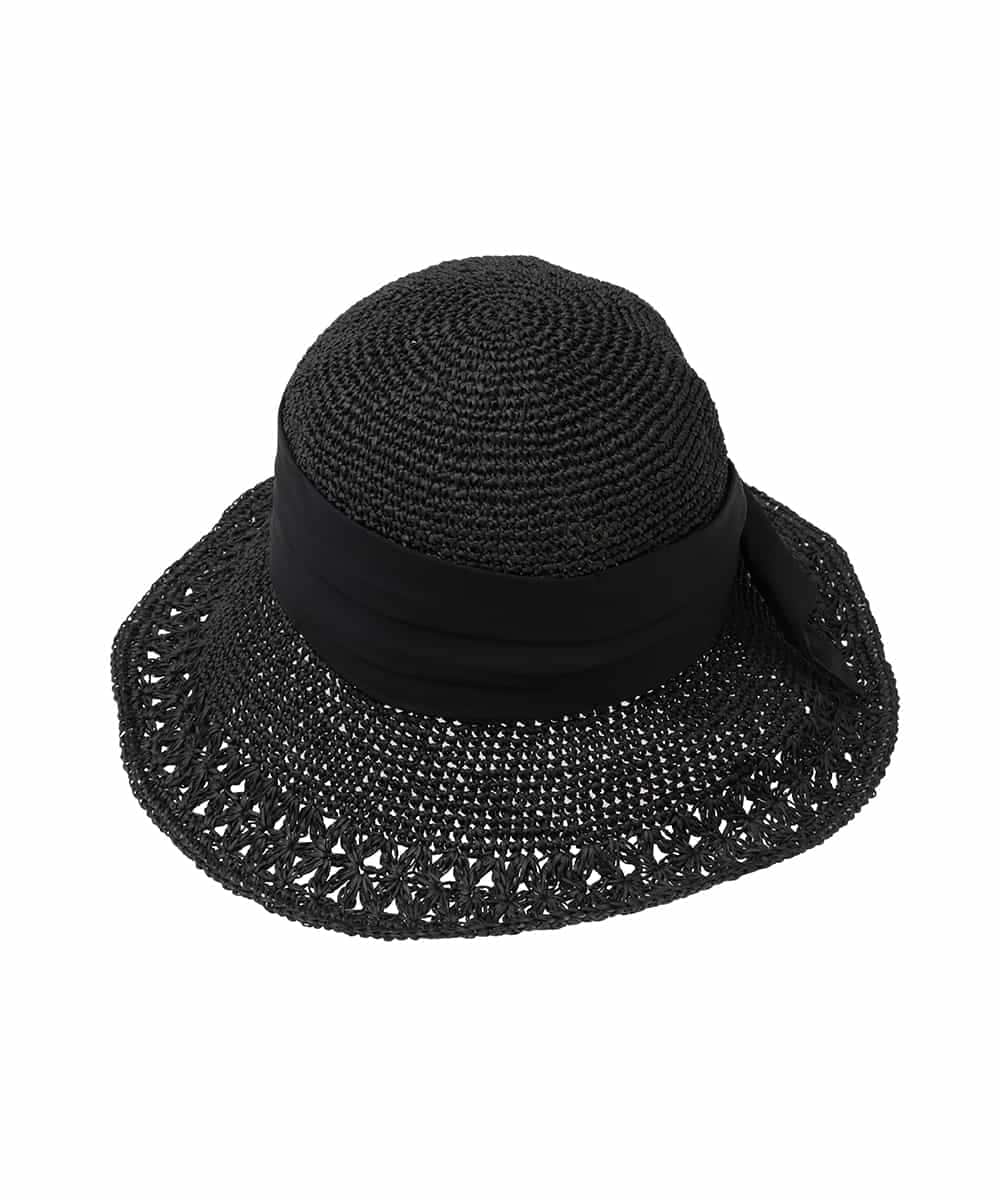 RP7HE01090 HIROKO BIS(ヒロコ ビス) リボンブレードハット ブラック