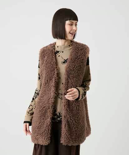 RPYAG11180 HIROKO BIS カーリーシープファーロングジレ