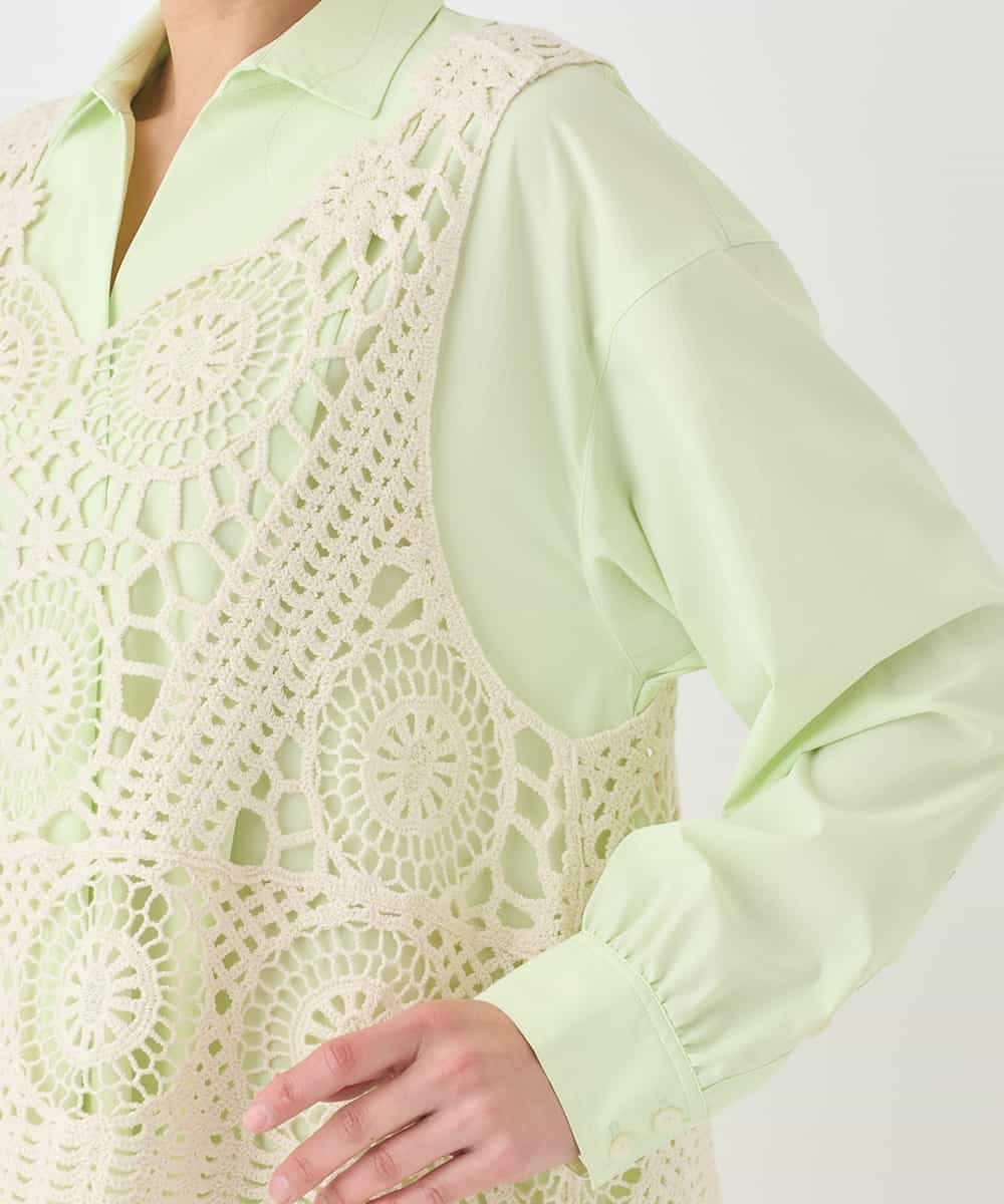 RPYDD14090 HIROKO BIS(ヒロコ ビス) ケミカルレースジレ ベージュ