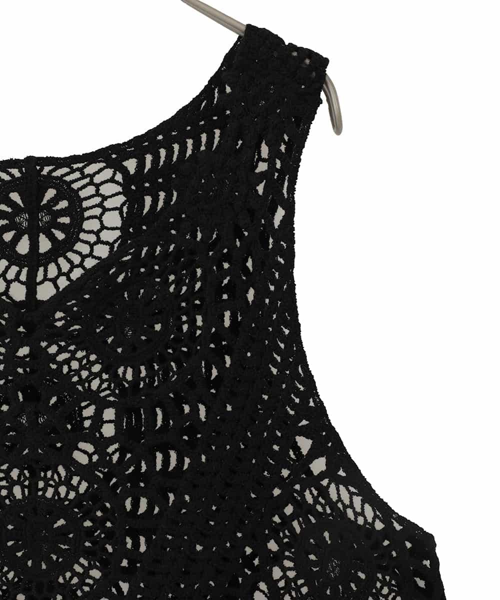 RPYDD14090 HIROKO BIS(ヒロコ ビス) ケミカルレースジレ ブラック