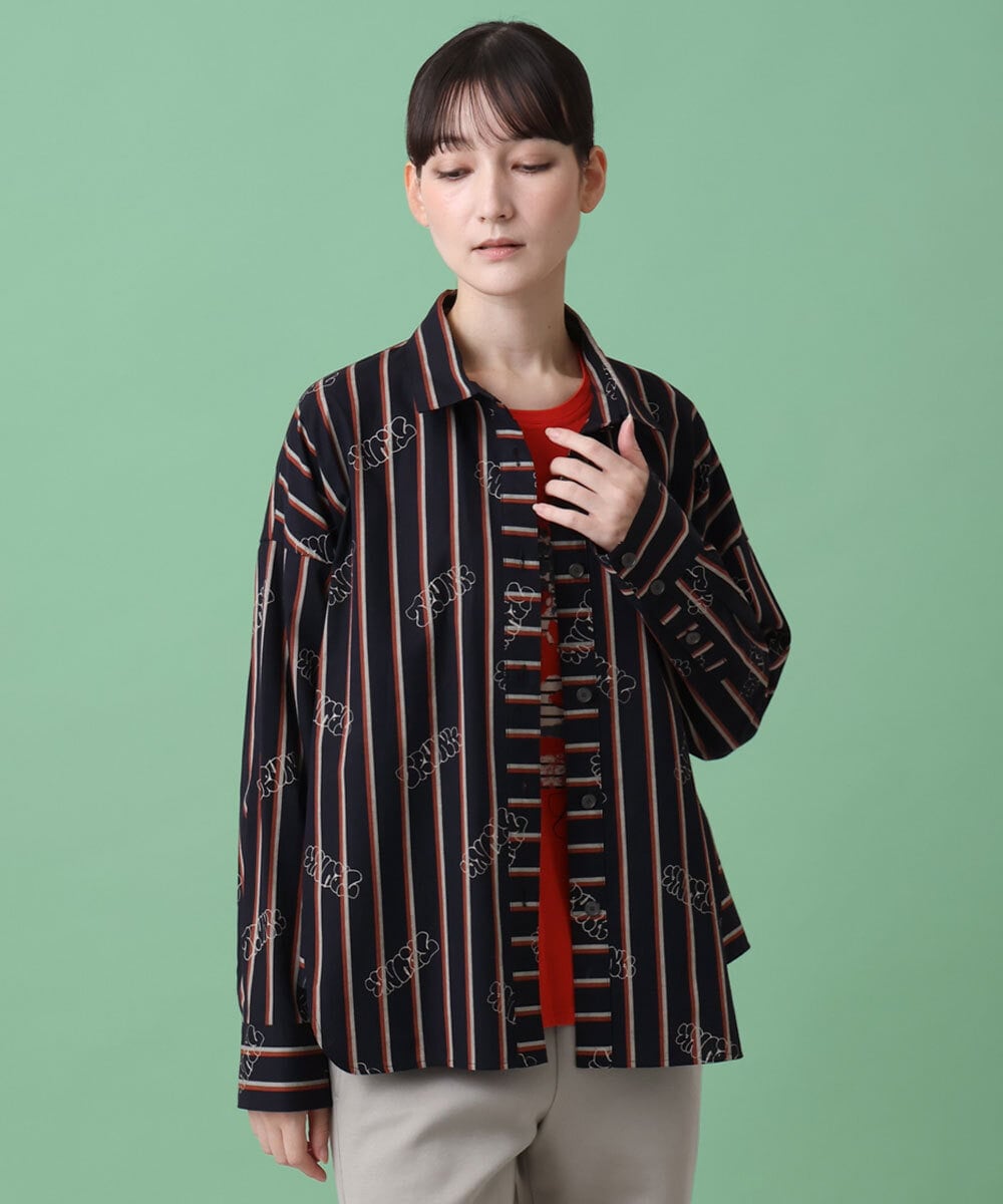 RSBAG09490 TRUNK HIROKO KOSHINO(ヒロココシノ) ストラプロゴデザインシャツ/洗える ブラック