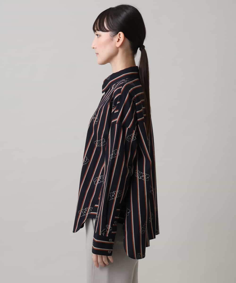 RSBAG09490 TRUNK HIROKO KOSHINO(ヒロココシノ) ストラプロゴデザインシャツ/洗える ブラック