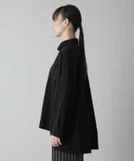 RSBCS07400 TRUNK HIROKO KOSHINO(ヒロココシノ) 【洗える/日本製】ロゴエンボスジャージーシャツ ブラック