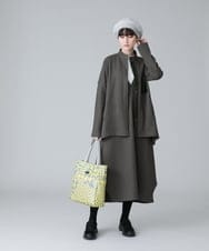 RSBCV08490 TRUNK HIROKO KOSHINO(ヒロココシノ) エコレザージョイントデザインブラウス アイボリー