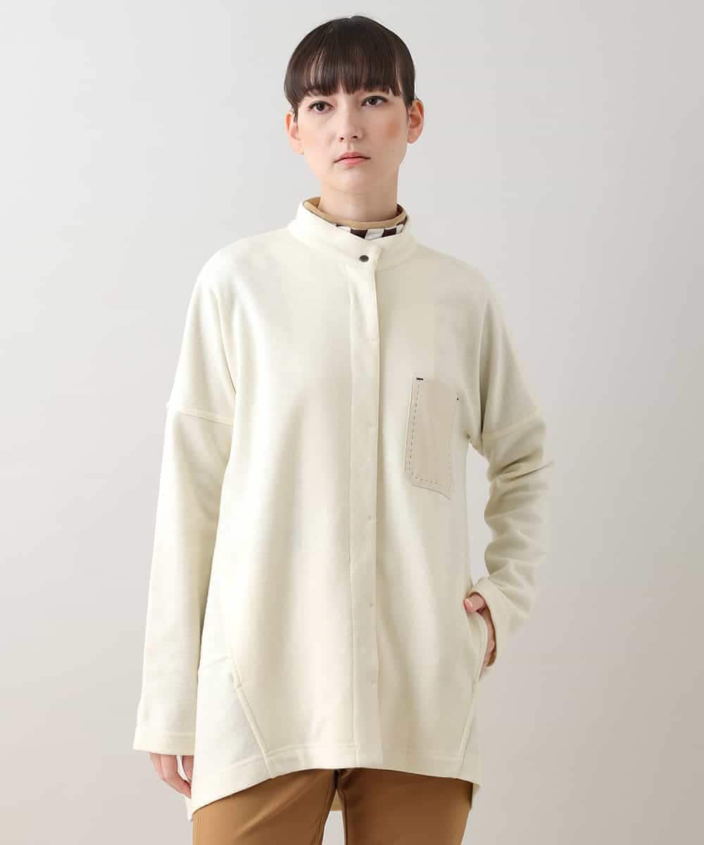 RSBCV08490 TRUNK HIROKO KOSHINO(ヒロココシノ) エコレザージョイントデザインブラウス アイボリー