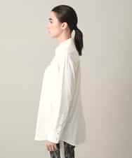 RSBED09390 TRUNK HIROKO KOSHINO(ヒロココシノ) 配色ステッチ比翼デザインシャツ/洗える ホワイト