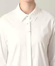 RSBED09390 TRUNK HIROKO KOSHINO(ヒロココシノ) 配色ステッチ比翼デザインシャツ/洗える ホワイト