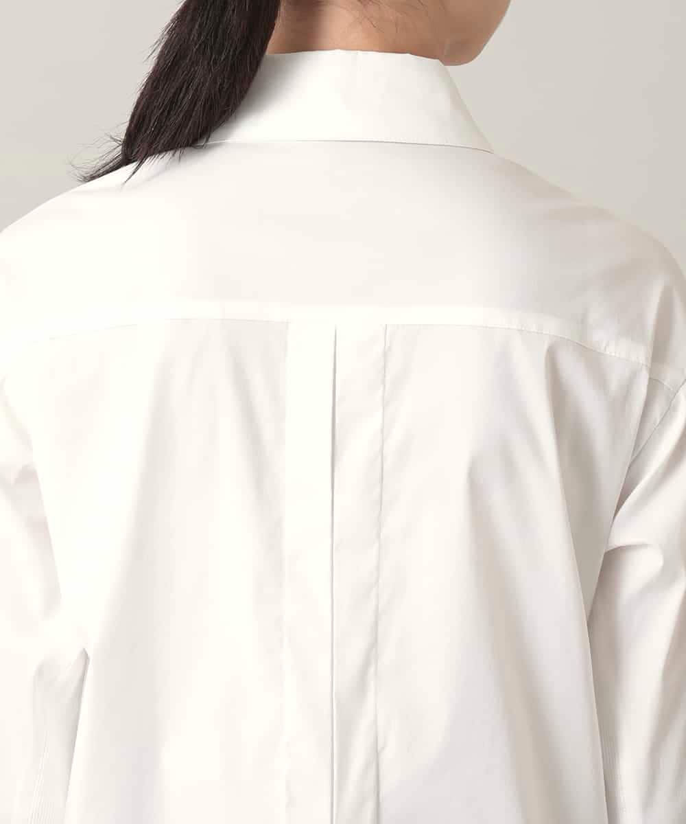 RSBED09390 TRUNK HIROKO KOSHINO(ヒロココシノ) 配色ステッチ比翼デザインシャツ/洗える ホワイト