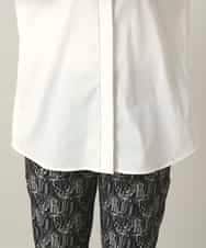 RSBED09390 TRUNK HIROKO KOSHINO(ヒロココシノ) 配色ステッチ比翼デザインシャツ/洗える ホワイト