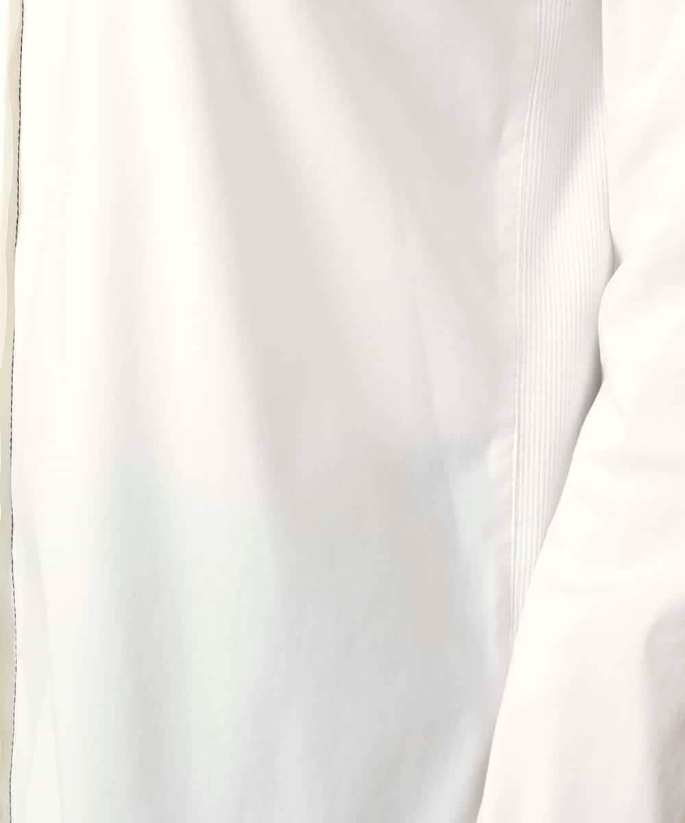 RSBED09390 TRUNK HIROKO KOSHINO(ヒロココシノ) 配色ステッチ比翼デザインシャツ/洗える ホワイト