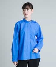 RSBES21390 TRUNK HIROKO KOSHINO(ヒロココシノ) 【洗濯機で洗える】キルティングポイントデザインシャツ ブルー