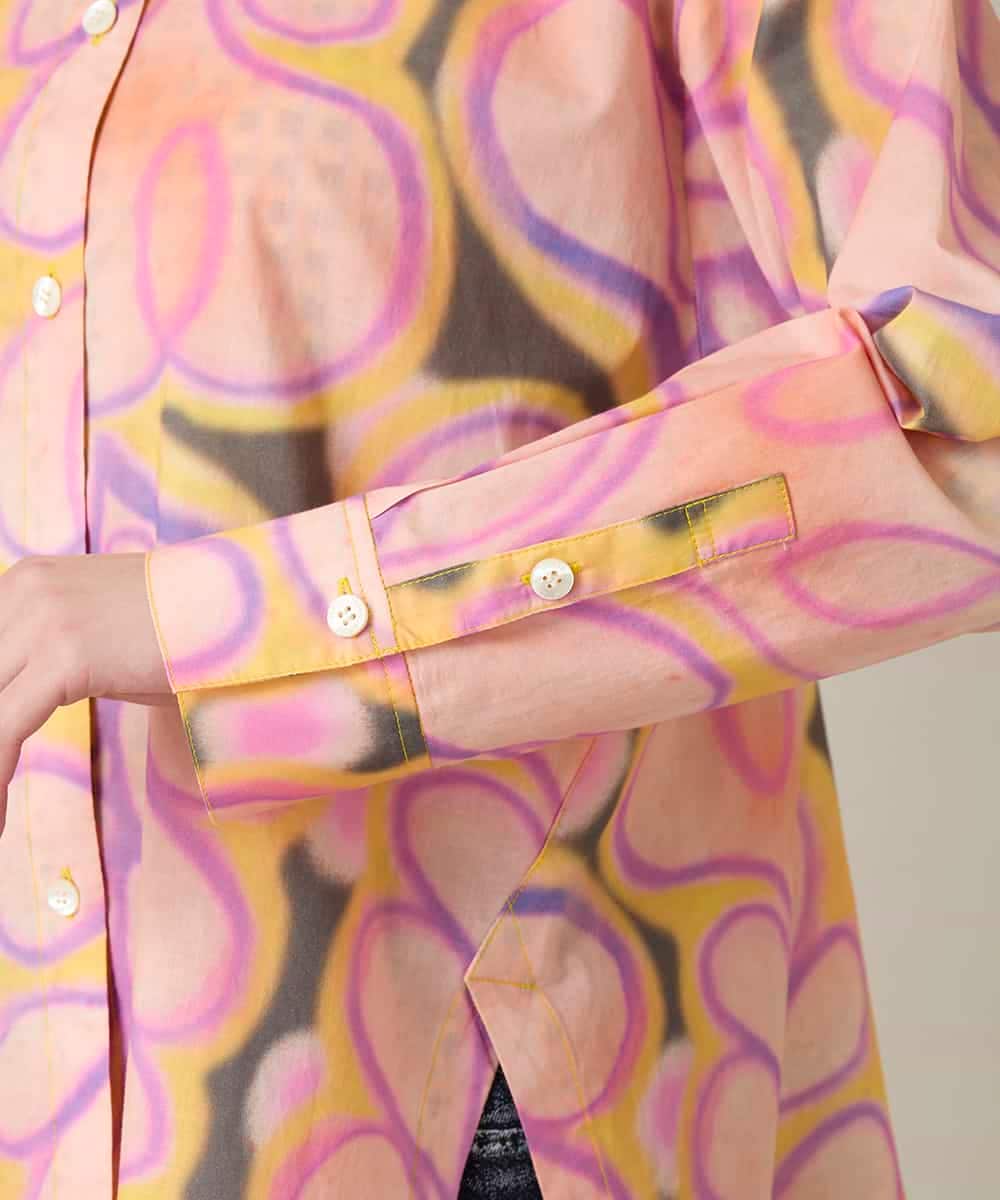 RSBFD05590 TRUNK HIROKO KOSHINO(ヒロココシノ) フラワーファジーローンシャツ ピンク