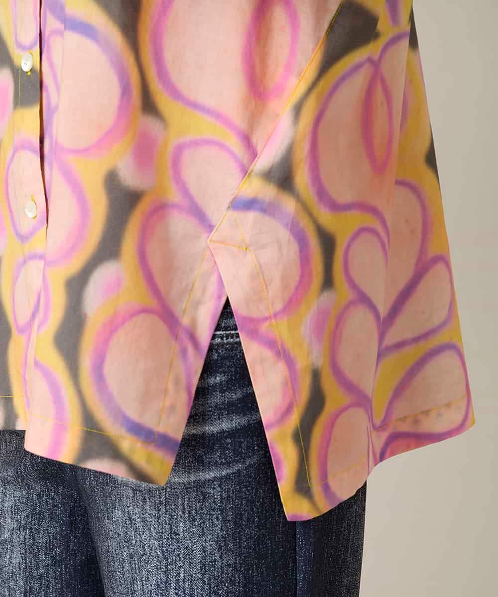 RSBFD05590 TRUNK HIROKO KOSHINO(ヒロココシノ) フラワーファジーローンシャツ ピンク