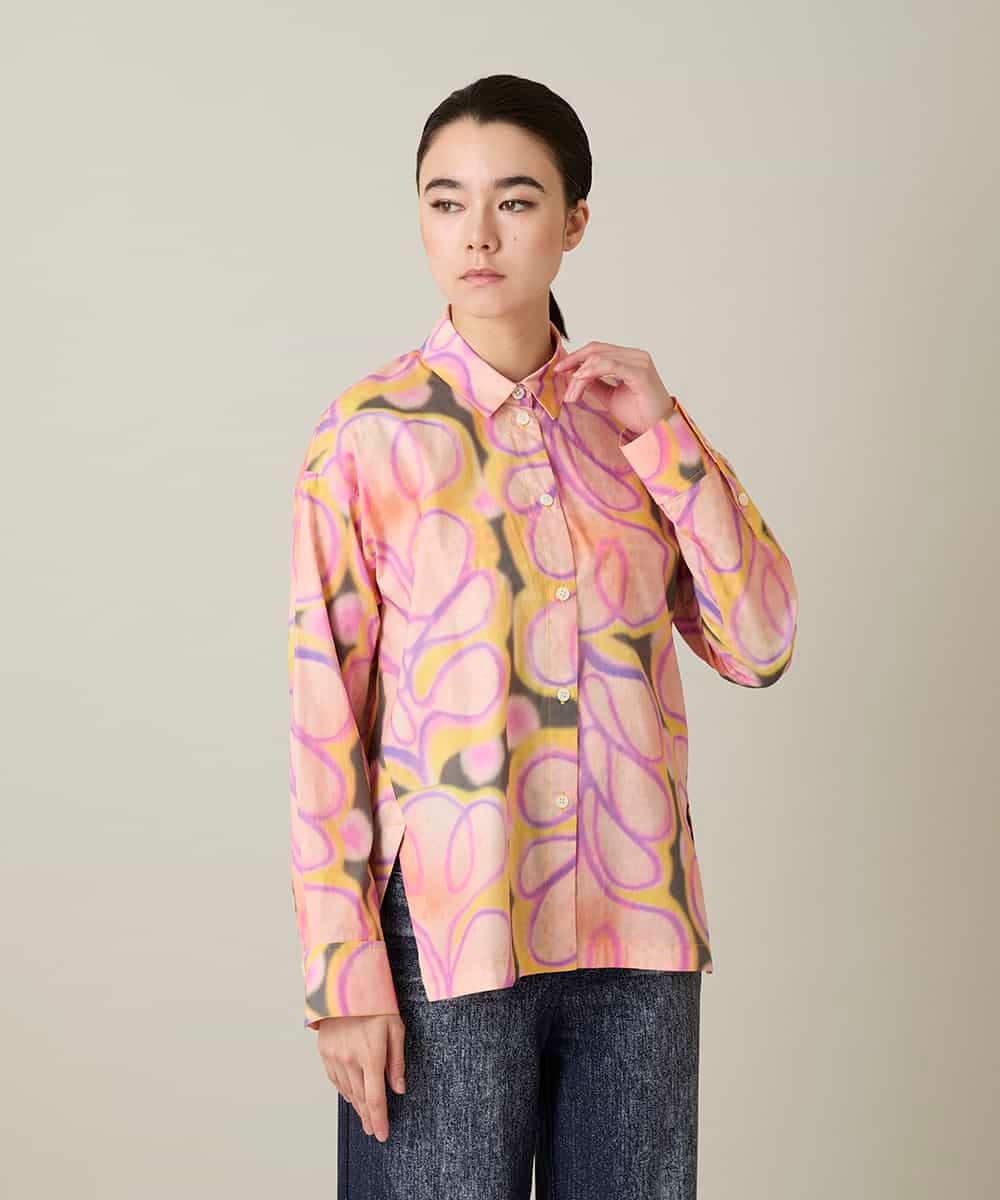 RSBFD05590 TRUNK HIROKO KOSHINO(ヒロココシノ) フラワーファジーローンシャツ ピンク