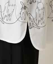 RSBFD14530 TRUNK HIROKO KOSHINO(ヒロココシノ) ドッグ刺繍プリントブロードシャツ ホワイト