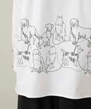 RSBFD14530 TRUNK HIROKO KOSHINO(ヒロココシノ) ドッグ刺繍プリントブロードシャツ ホワイト