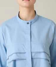 RSBFD17360 TRUNK HIROKO KOSHINO(ヒロココシノ) ジグザグステッチブラウス/洗える ライトブルー