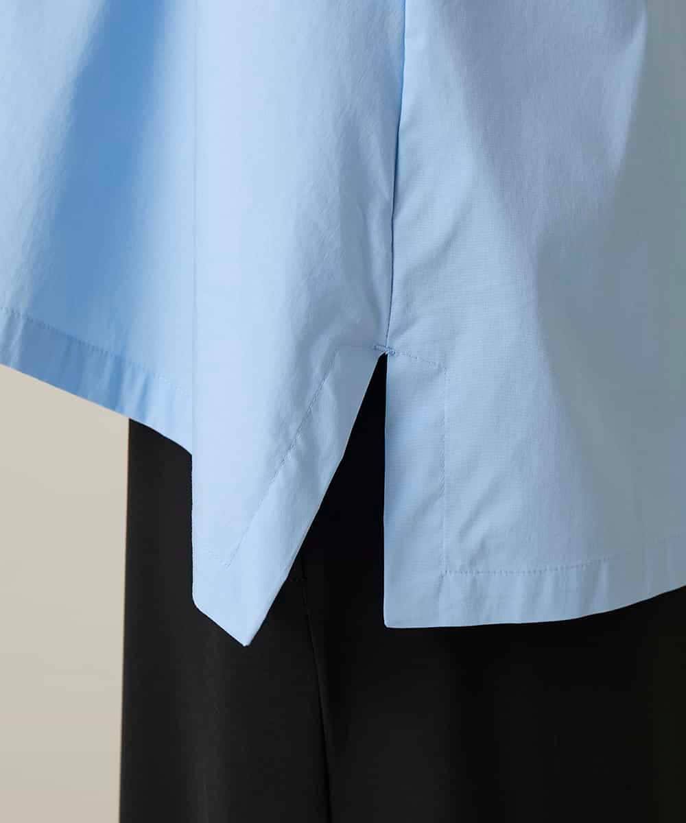 RSBFD17360 TRUNK HIROKO KOSHINO(ヒロココシノ) ジグザグステッチブラウス/洗える ライトブルー