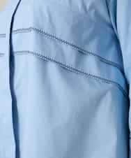 RSBFD17360 TRUNK HIROKO KOSHINO(ヒロココシノ) ジグザグステッチブラウス/洗える ライトブルー