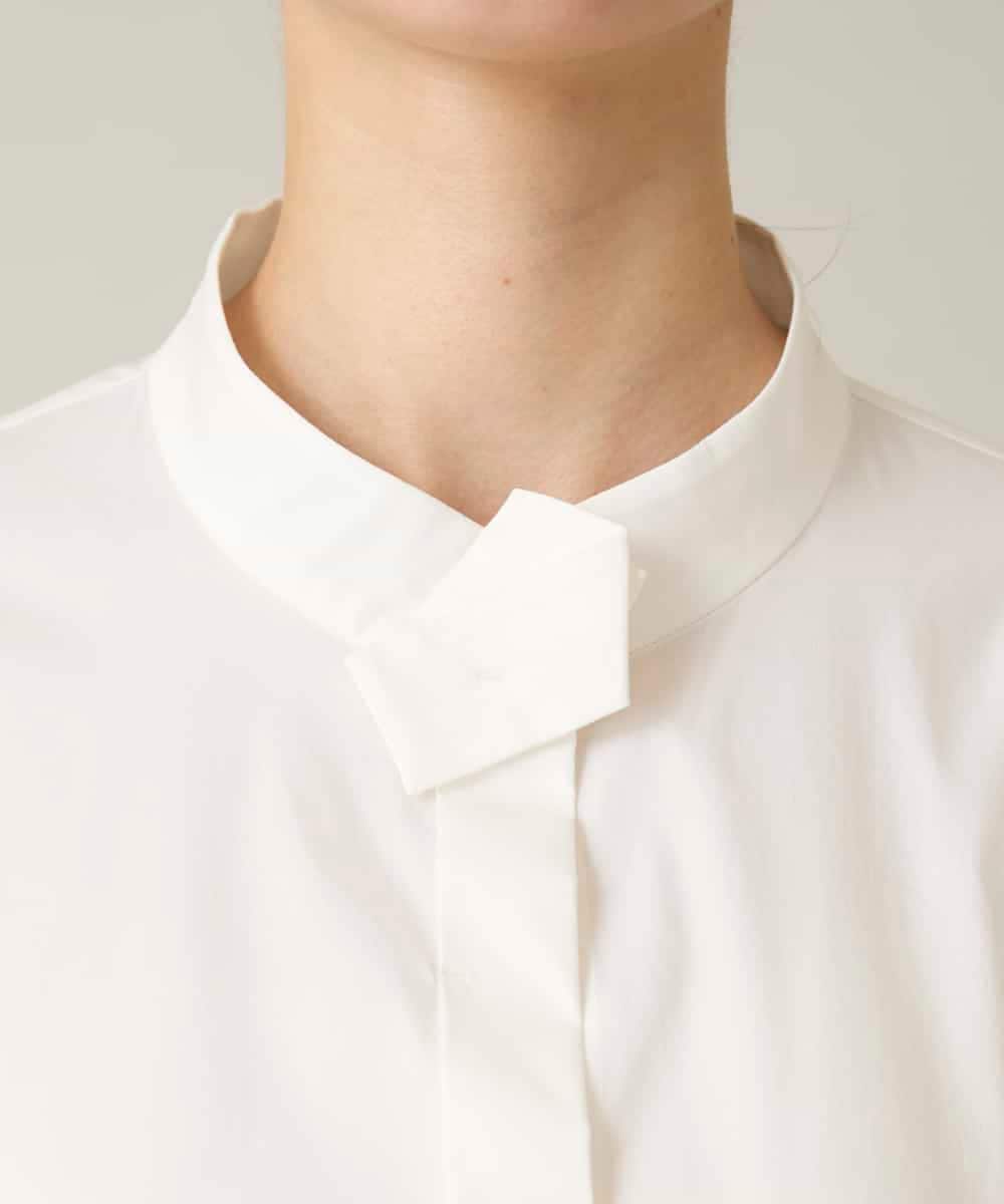 RSBFD18390 TRUNK HIROKO KOSHINO(ヒロココシノ) 配色ジグザグステッチチュニックブラウス/洗える ホワイト