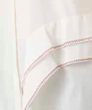 RSBFD18390 TRUNK HIROKO KOSHINO(ヒロココシノ) 配色ジグザグステッチチュニックブラウス/洗える ホワイト