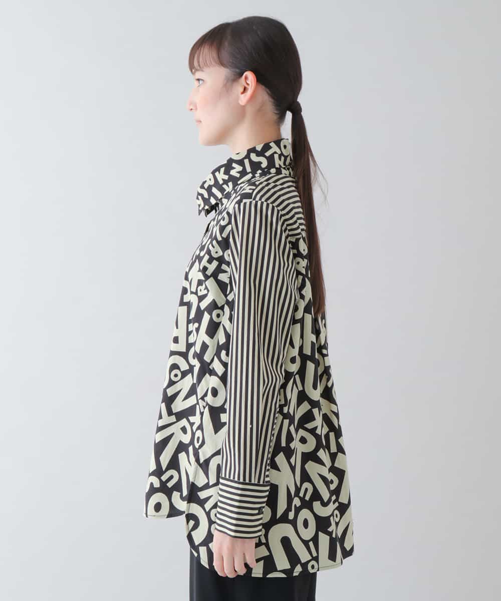 洗濯機で洗える】ロゴストライプデザインシャツ(ブラウス・シャツ) TRUNK HIROKO KOSHINO(ヒロココシノ)｜イトキンオンラインストア