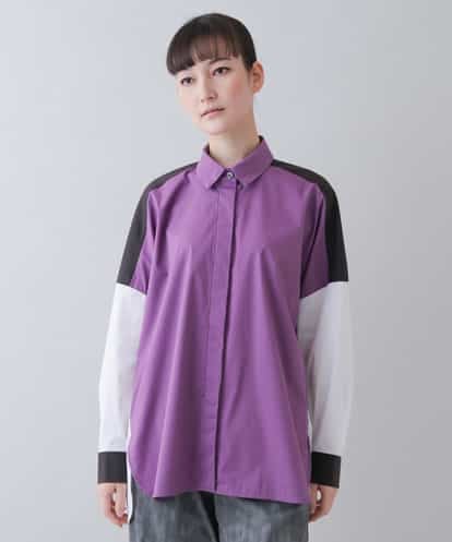 RSBFS55430 TRUNK HIROKO KOSHINO 【洗濯機で洗える】カラーブロックブロードデザインシャツ