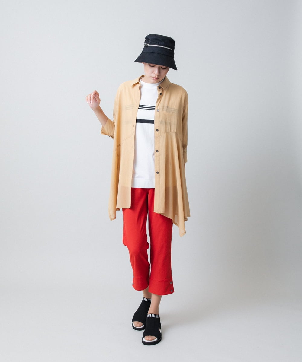 RSBGB10460 TRUNK HIROKO KOSHINO(ヒロココシノ) アシンメトリー切り替えチュニックブラウス/洗える ベージュ