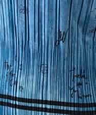 RSBGD02460 TRUNK HIROKO KOSHINO(ヒロココシノ) デニム風ロゴプリントプリーツプルオーバー/洗える ライトブルー