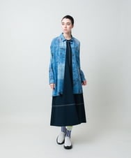 RSBGD04590 TRUNK HIROKO KOSHINO(ヒロココシノ) デニム風アートプリントロングシャツ/洗える ライトブルー