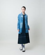 RSBGD04590 TRUNK HIROKO KOSHINO(ヒロココシノ) デニム風アートプリントロングシャツ/洗える ライトブルー