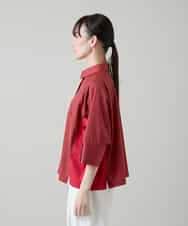 RSBGD12430 TRUNK HIROKO KOSHINO(ヒロココシノ) トリコットストライプデザインブラウス/洗える レッド