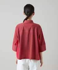 RSBGD12430 TRUNK HIROKO KOSHINO(ヒロココシノ) トリコットストライプデザインブラウス/洗える レッド