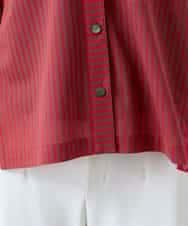 RSBGD12430 TRUNK HIROKO KOSHINO(ヒロココシノ) トリコットストライプデザインブラウス/洗える レッド