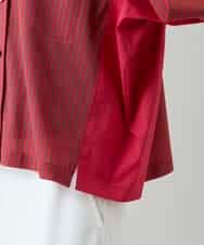 RSBGD12430 TRUNK HIROKO KOSHINO(ヒロココシノ) トリコットストライプデザインブラウス/洗える レッド