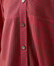 RSBGD12430 TRUNK HIROKO KOSHINO(ヒロココシノ) トリコットストライプデザインブラウス/洗える レッド