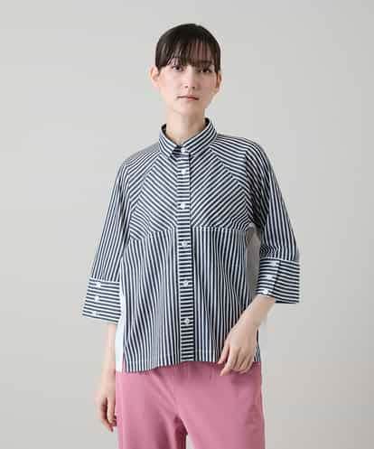 RSBGD12430 TRUNK HIROKO KOSHINO トリコットストライプデザインブラウス/洗える