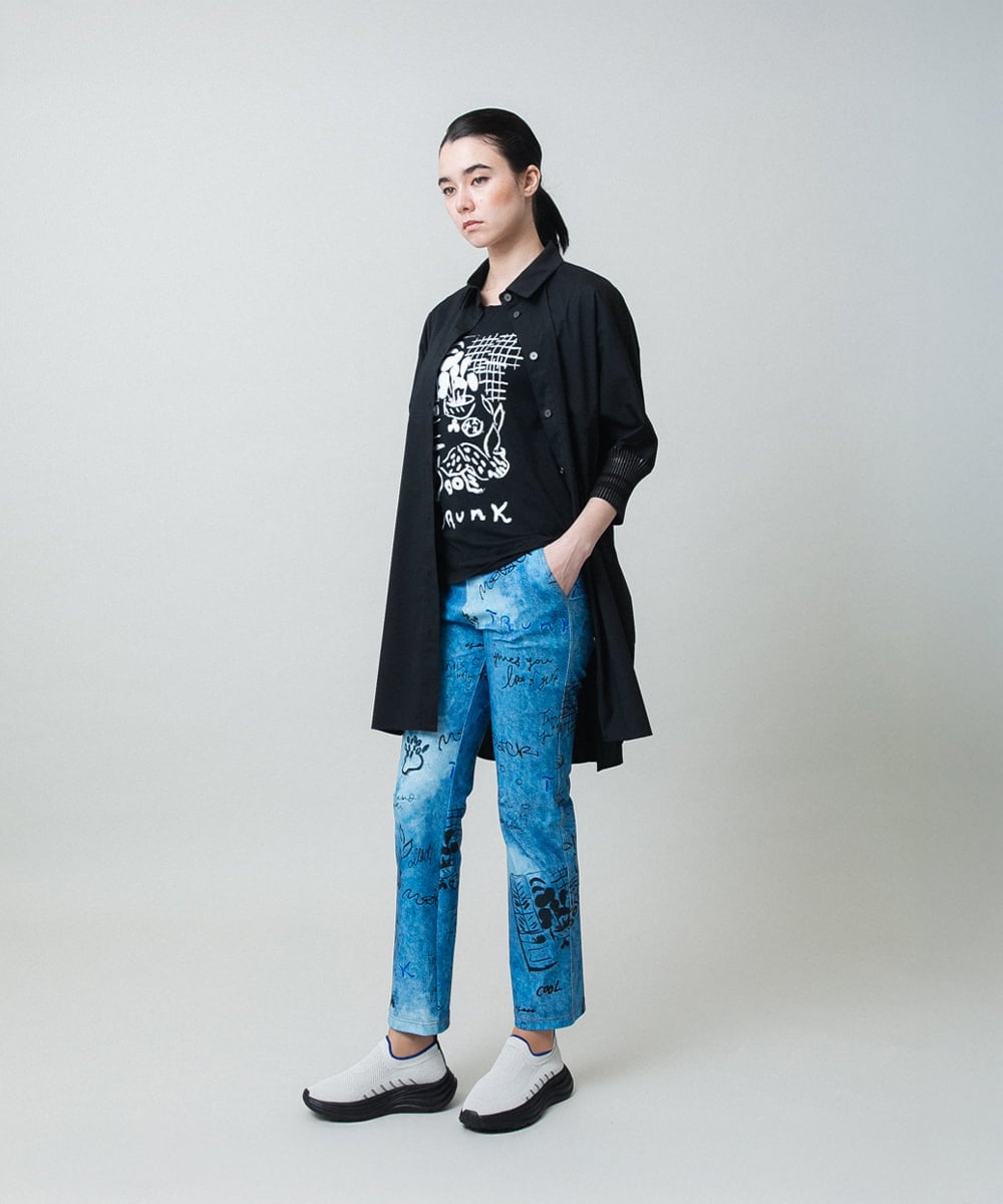 RSBGD14490 TRUNK HIROKO KOSHINO(ヒロココシノ) ビッグシルエット切り替えシャツ/洗える ホワイト